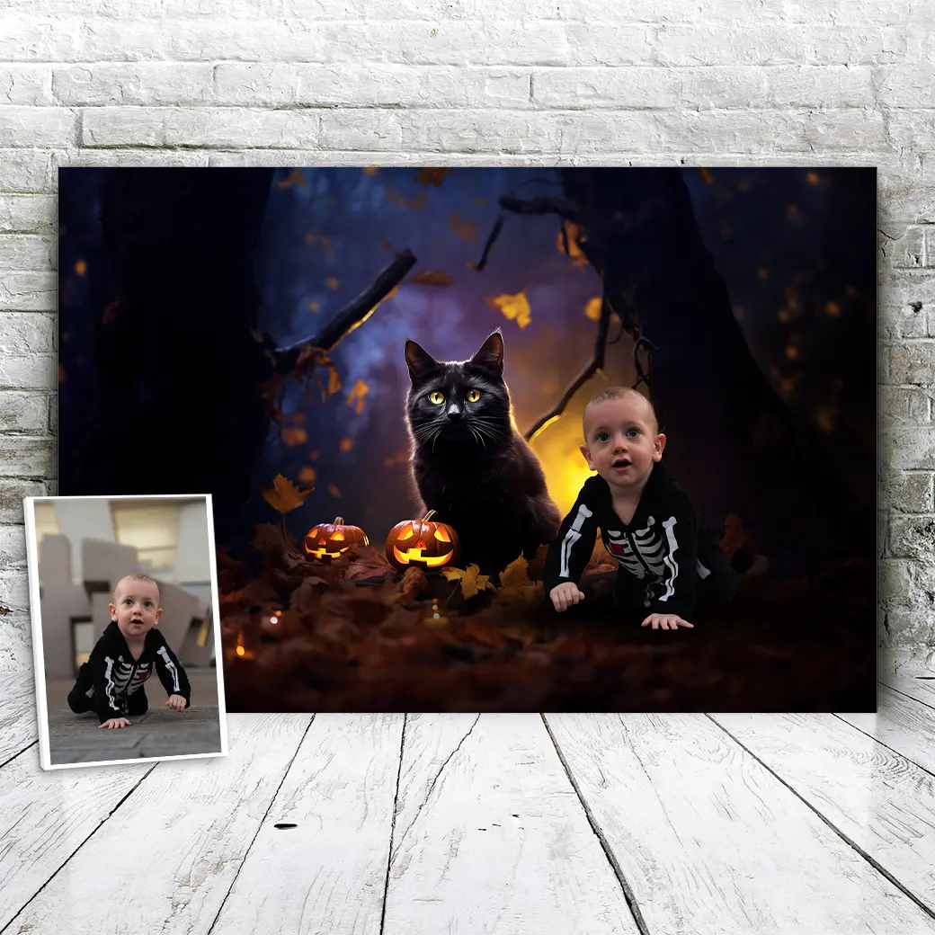 Personalisierte Leinwand Kürbis-Schnurrhaare 2