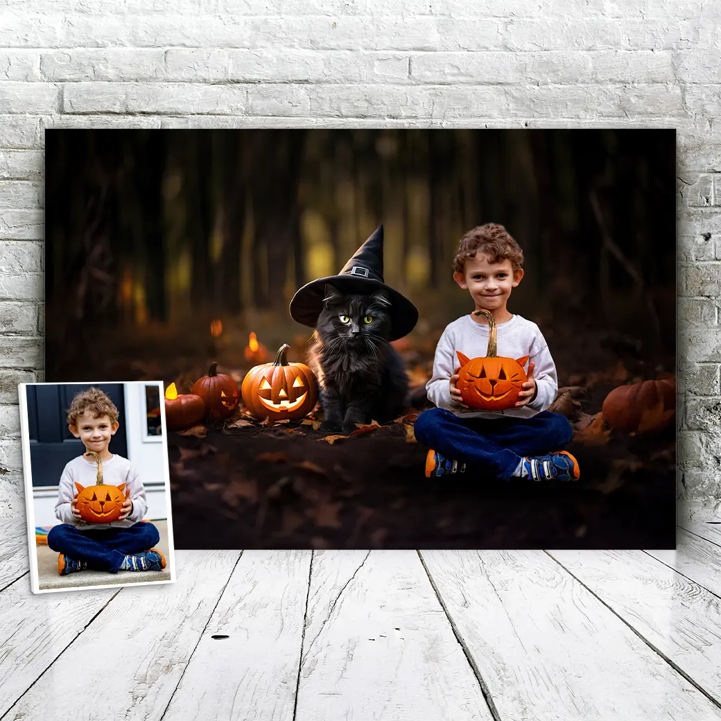 Personalisierte Leinwand Hexenhafte Feline 2