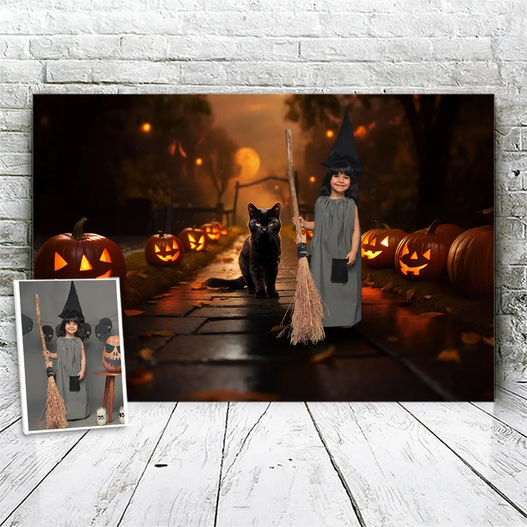 Personalisierte Leinwand Kürbiskopf 2