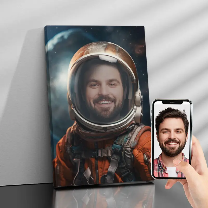 Personalisierte Leinwand Der Astronaut - Erwachsenenporträt 2