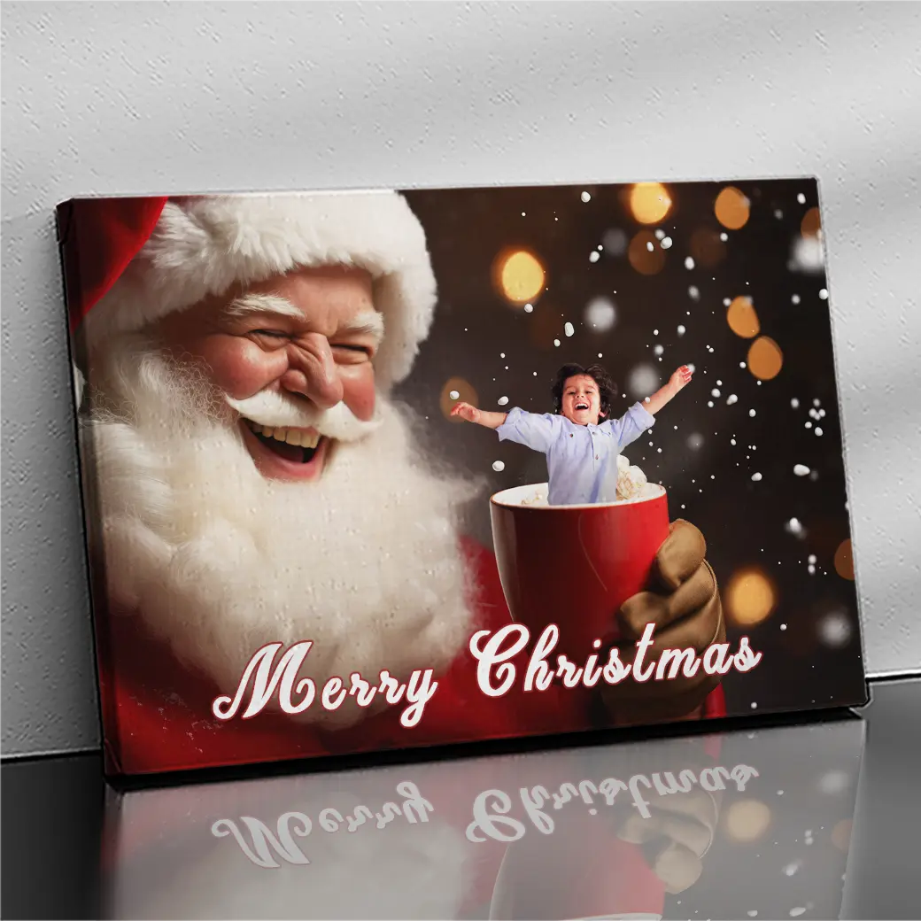 Personalisierte Leinwand Weihnachtsmann-Tasse 4