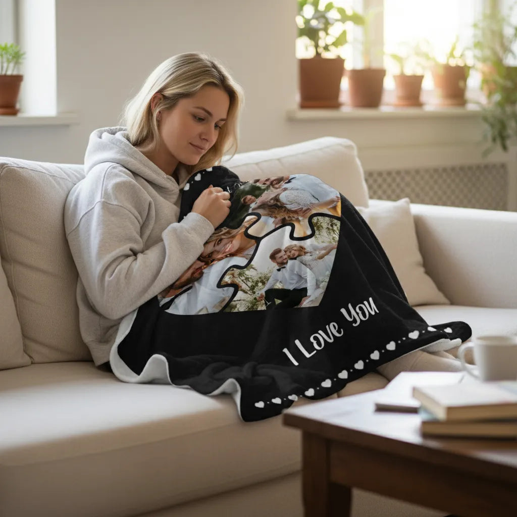 Valentinsdecke – Personalisierte Foto-Herz-Collage