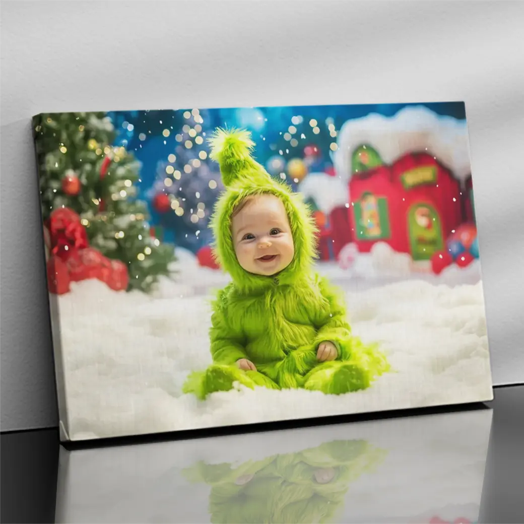 Personalisierte Leinwand Baby-Grinch 1