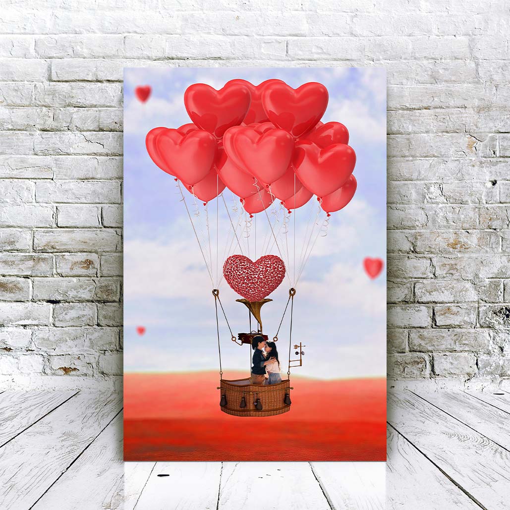 Valentins-Heißluftballon
