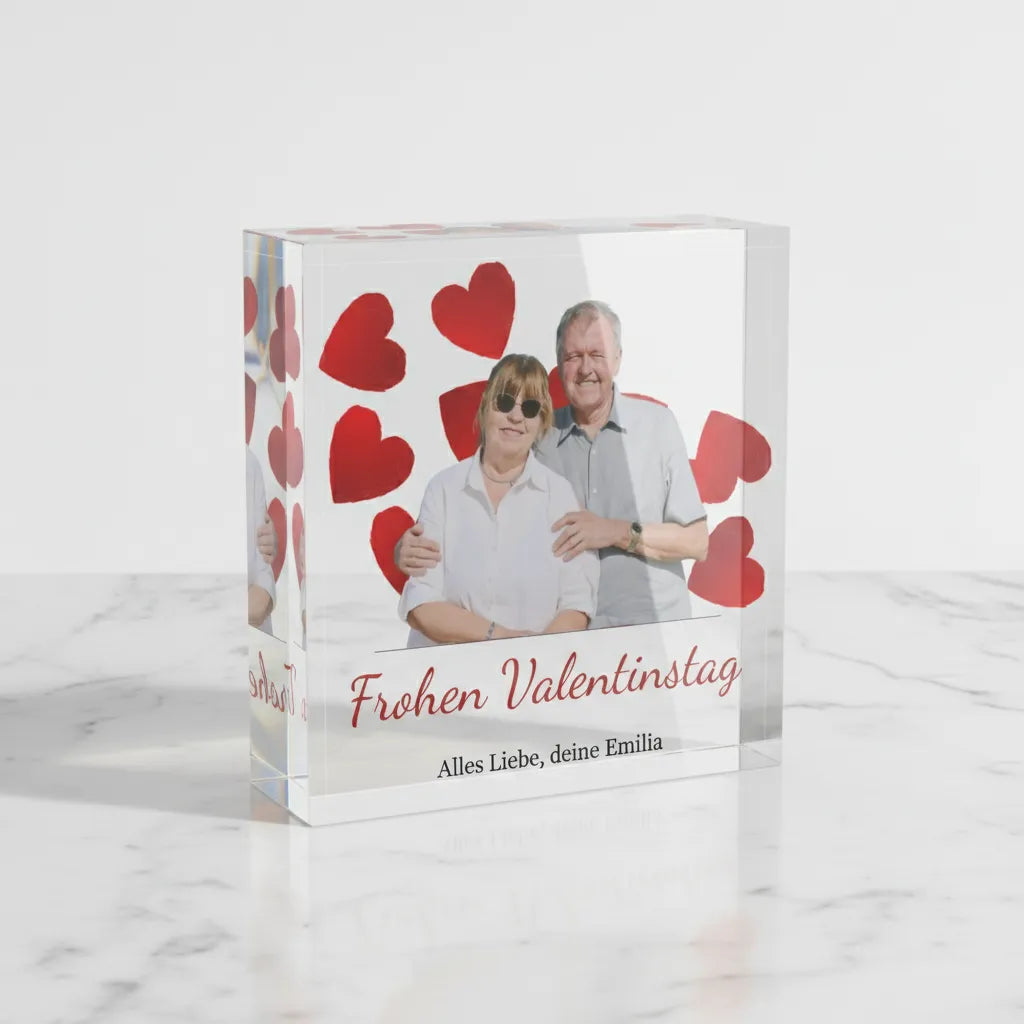 Foto auf Acrylblock 10×10 cm | Mit eigenem Text