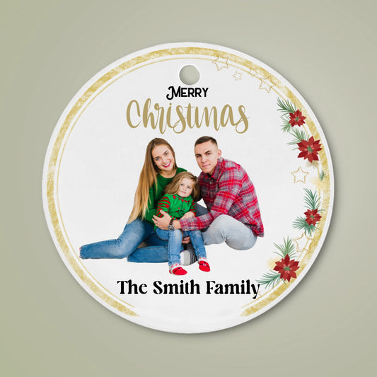 Familienfoto-Weihnachtsanhänger - Keramik