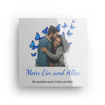 Foto auf Acrylblock 10×10 cm | Mit eigenem Text