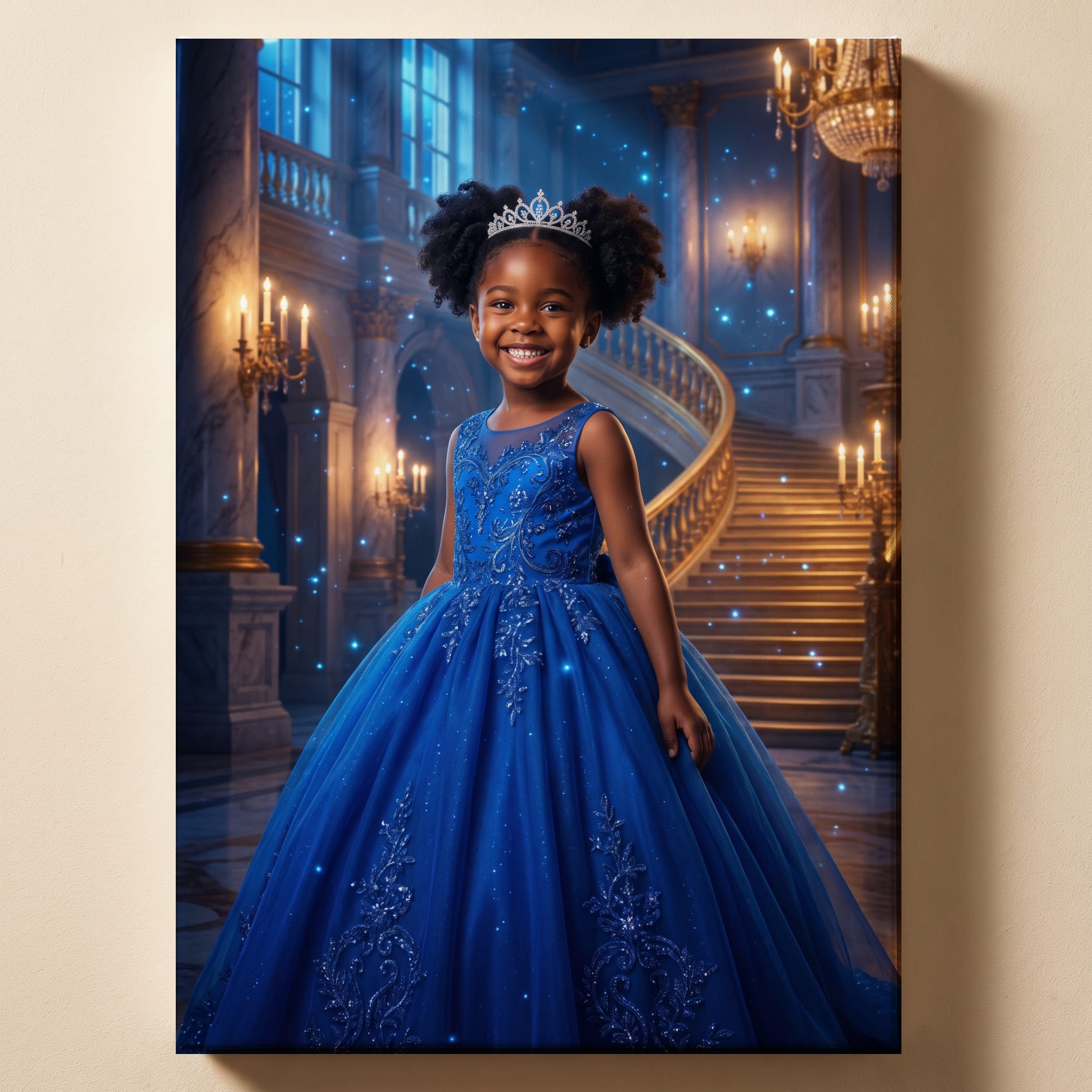 Personalized princess artwork shown on canvas