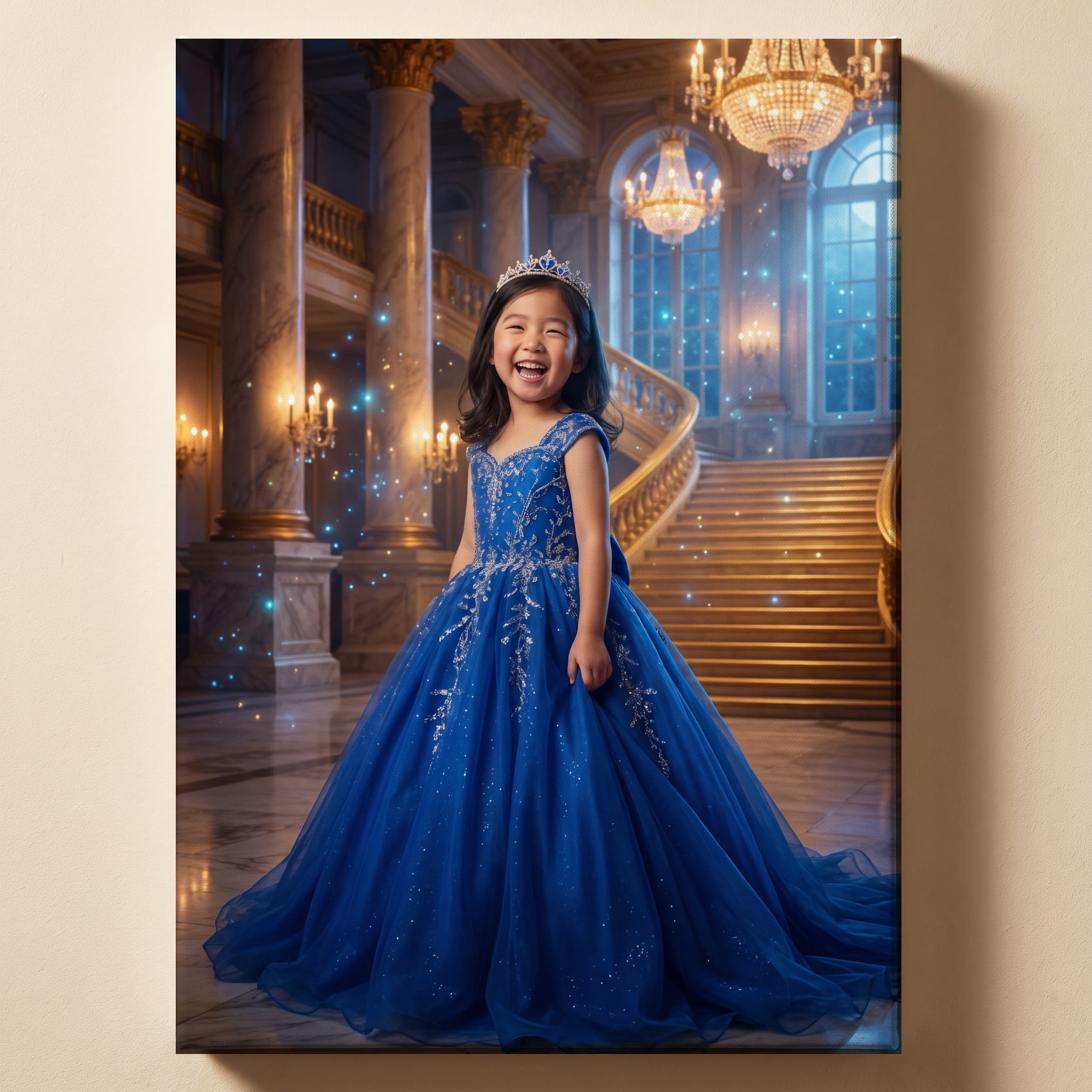 Personalized princess artwork shown on canvas