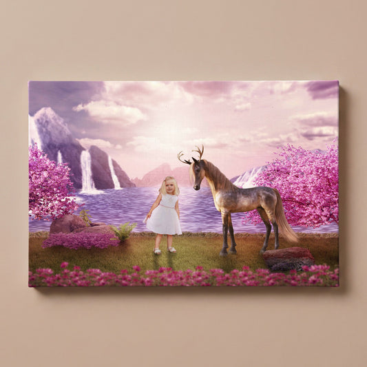 Personalized Fantasy Horse portrait canvas