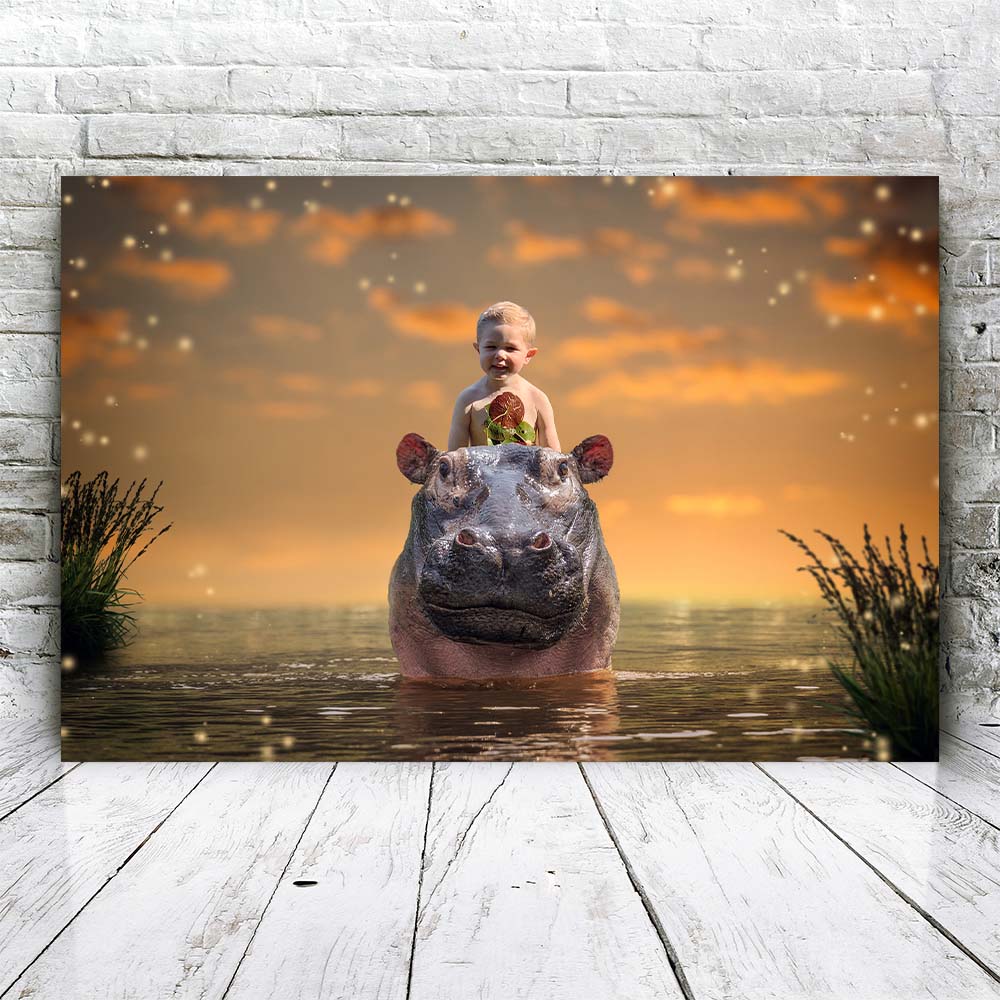 Schwimmendes Nilpferd