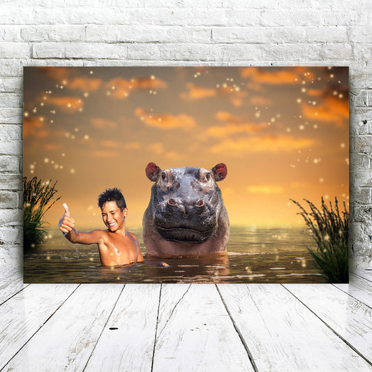 Schwimmendes Nilpferd
