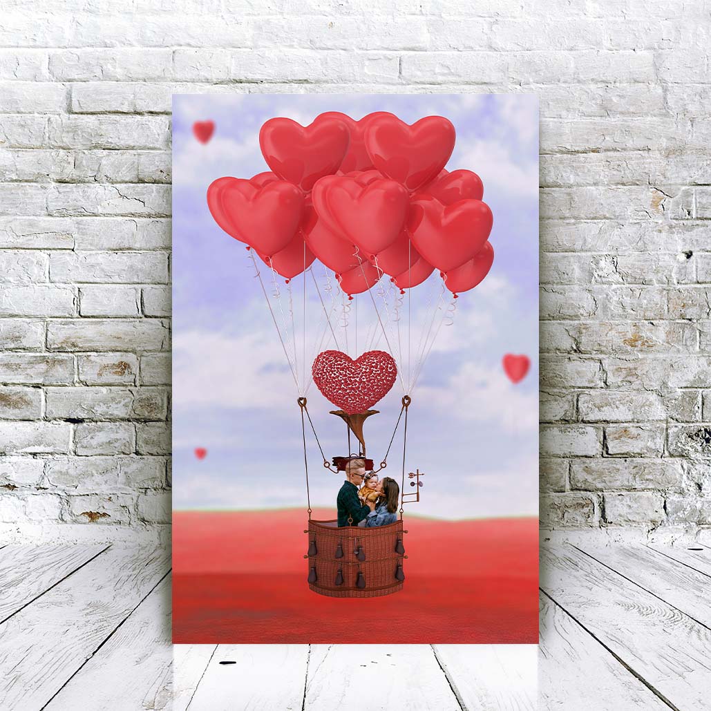 Valentins-Heißluftballon