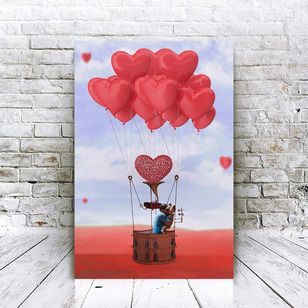 Valentins-Heißluftballon